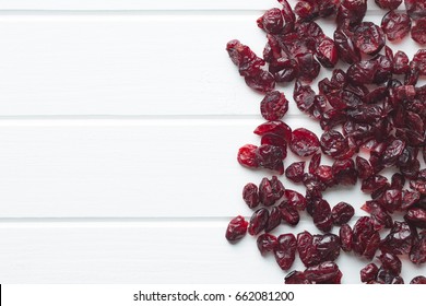 Tasty Dried Cranberries On White Table.