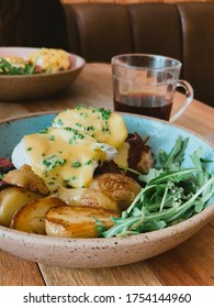 Tasty Eggs Benedict With Drip Coffee