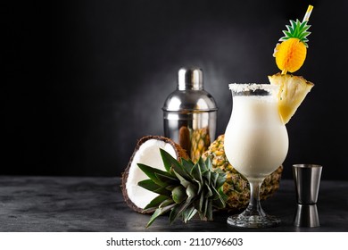 Tasty Frozen Pina Colada Cocktail.