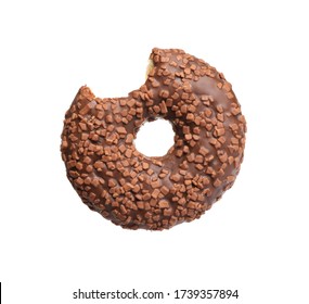 Tasty glazed chocolate donut isolated on white