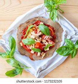 Tasty Gluten Free Vegan Fast Food. Buckwheat Pancake. Yummy, Fresh And Healthy.