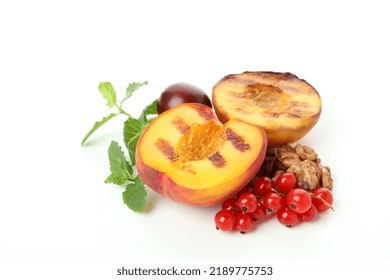 Tasty Grilled Peach Isolated On White Background