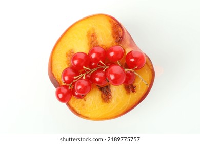 Tasty Grilled Peach Isolated On White Background