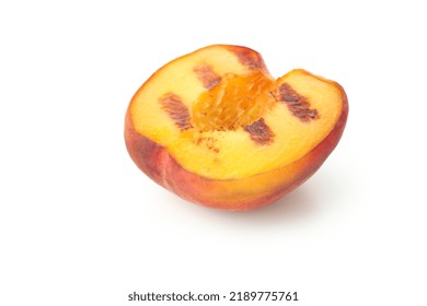 Tasty Grilled Peach Isolated On White Background