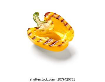 Tasty grilled pepper on white background - Shutterstock ID 2079420751