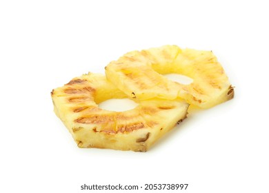 Tasty Grilled Pineapple Isolated On White Background.