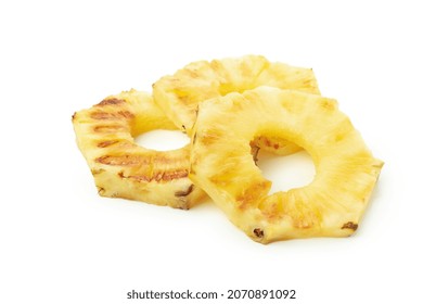 Tasty Grilled Pineapple Isolated On White Background.