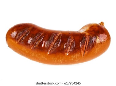 Tasty Grilled Sausage Isolated On A White Background