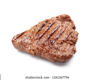 Tasty Grilled Steak On White Background