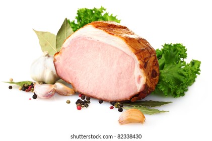 Tasty Ham Isolated On White