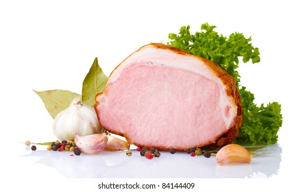 Tasty Ham Isolated On White