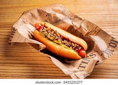 tasty hot dog on the plate - Powered by Shutterstock