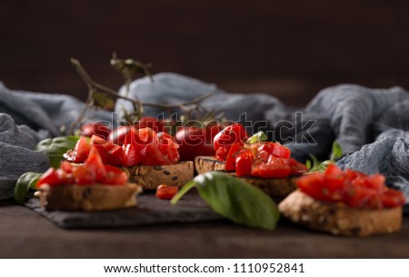 Similar – Hausgemachte italienische Bruschetta Vorspeise