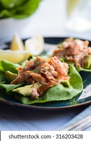 Tasty Lettuce Cups With Smoked Salmon And Avocado