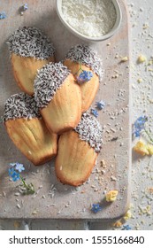 Tasty Madeleine Cookies Baked In A Fluted Tin Or Mould