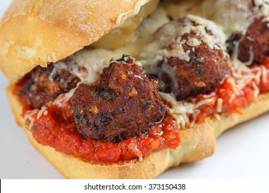 Tasty Meatballs Sandwich Ciabatta Tomato Sauce Stock Photo 373150438 ...