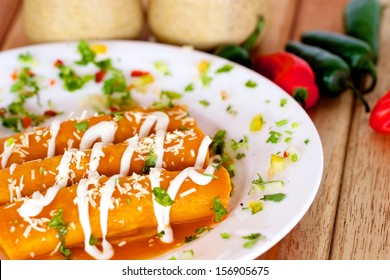 Tasty Mexican Taco With Enchilada Sauce