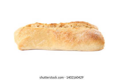 Tasty Mini Baguette Isolated On White. Fresh Bread