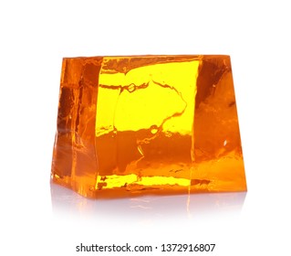 Tasty Natural Jelly Cube Isolated On White