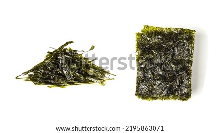 Tasty nori seaweed isolated on a white background. 