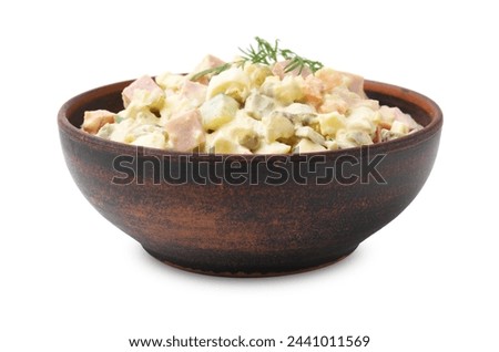 Similar – Image, Stock Photo Mayonnaise salad bowl isolated on a blue background