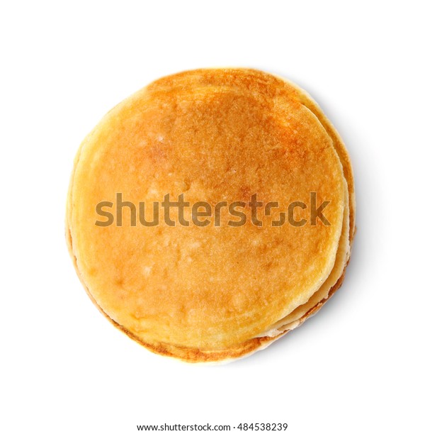 Tasty Pancakes Isolated On White Top Stock Photo (Edit Now) 484538239