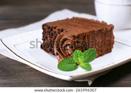 Similar – Schokoladenbrownie-Stücke auf Holz