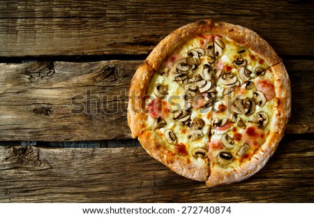 Similar – gebackene runde Pizza