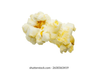 Palomitas de maíz sabrosas de cerca aisladas sobre fondo blanco