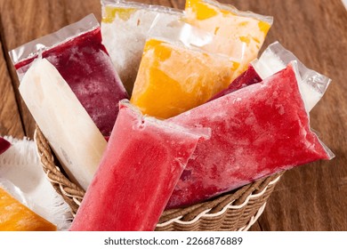 Tasty Pulp Of Fruit Frozen; Pulps Of Various Flavors - Shutterstock ID 2266876889