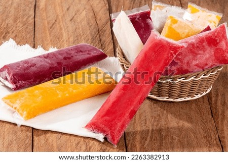 Tasty Pulp Of Fruit Frozen; Pulps Of Various Flavors