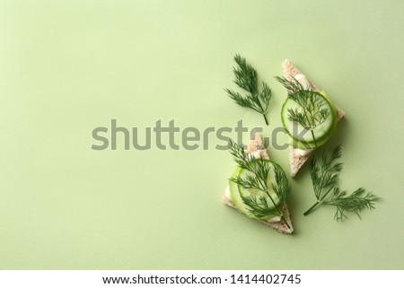 Similar – Green flowers and leaves flat lay