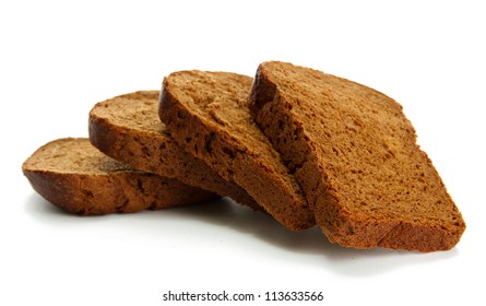 Tasty Sliced Rye Bread, Isolated On White