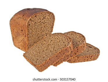 Tasty sliced rye bread isolated on white background