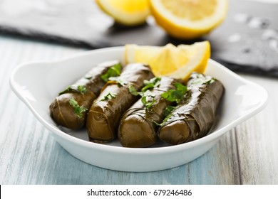 Tasty Stuffed Vine Leaves With Lemon And Herbs