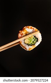 tasty sushi with fresh fish and vegetables - Shutterstock ID 2079527224