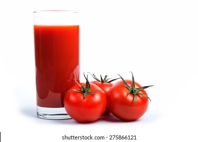 Tasty tomato juice and tomato's.
