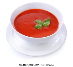 Tasty Tomato Soup, Isolated On White