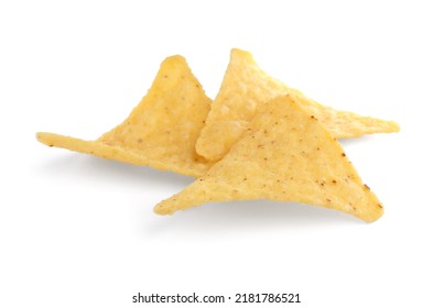 Tasty Tortilla Chips (nachos) On White Background