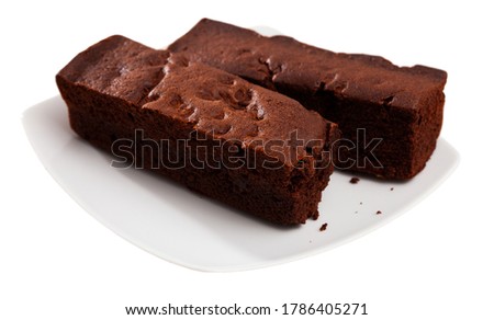 Similar – Image, Stock Photo Chocolate brownie pieces on wooden background