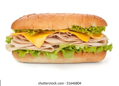 Tasty Turkey Breast, Cheese And Lettuce Sandwich