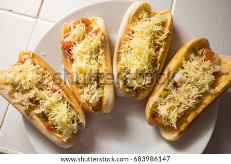 Similar – Image, Stock Photo Carrot Dog vegetarian hot dog