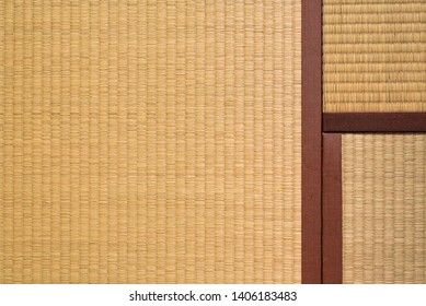 Tatami flooring mat texture and pattern background.