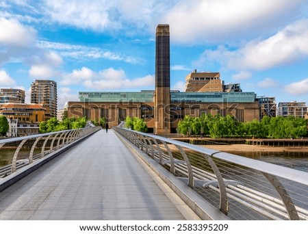 Tate Modern gallery and Millenium bridge in London, UK