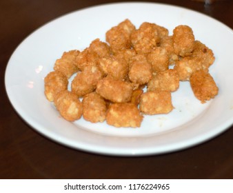 Tater Tots On White Plate