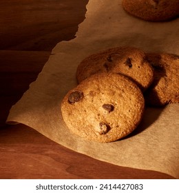 Tates cookies on wood with parchment paper - Powered by Shutterstock