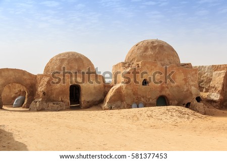 Tatooine decoration in Sahara desert