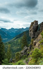 Tatra Mountains Landscape With Gesia Szyja Landmark, Natural Rock Formation.