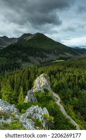 Tatra Mountains Landscape With Gesia Szyja Landmark, Natural Rock Formation.