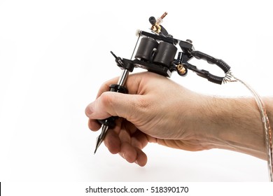 Tattoo Machine In Hand